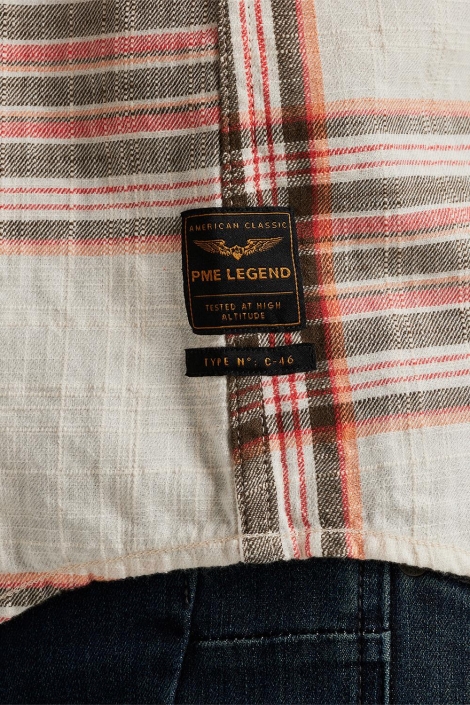 PME legend short sleeve shirt ctn slub check